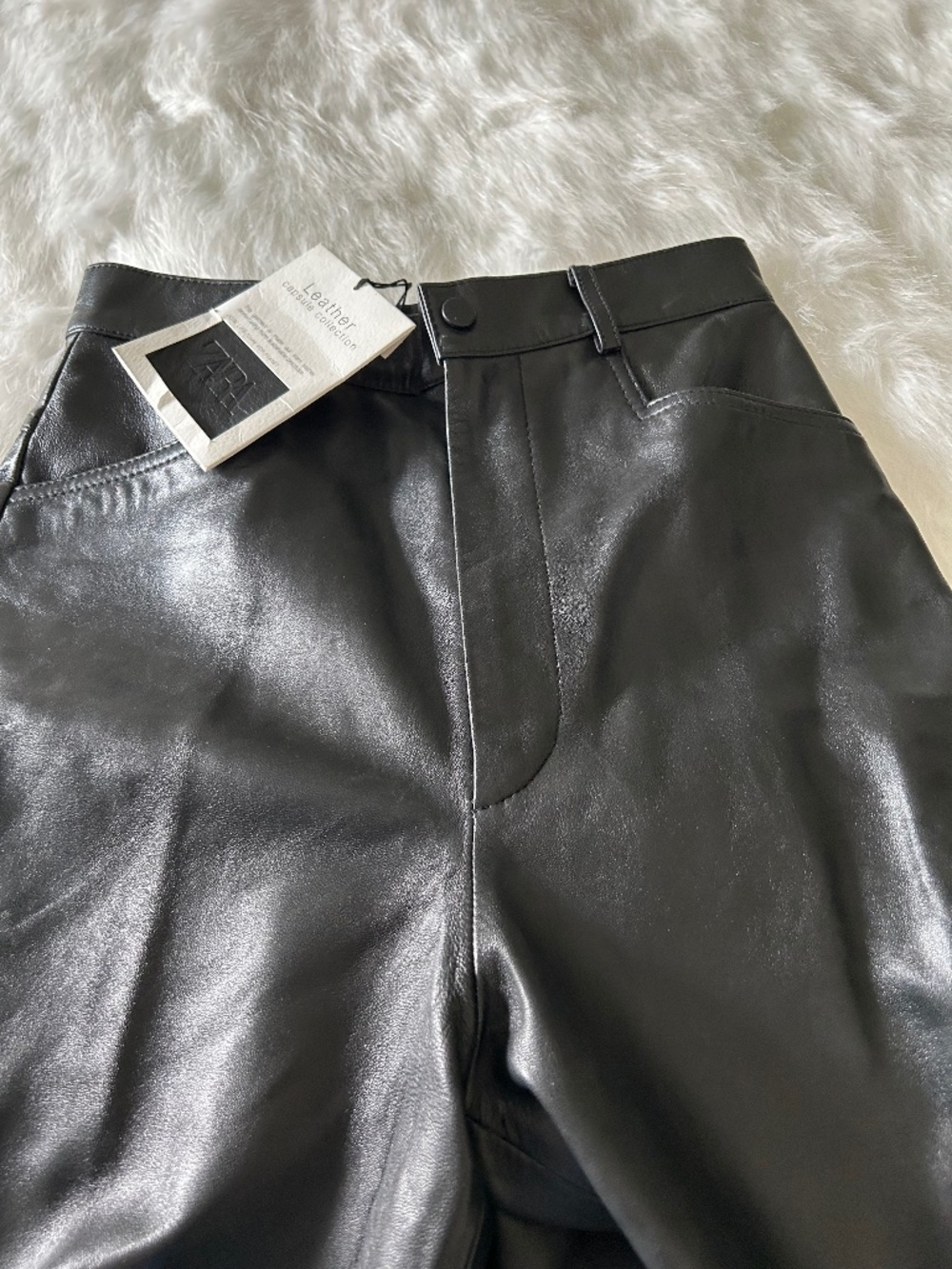 Leather Straight Leg Pants NWT